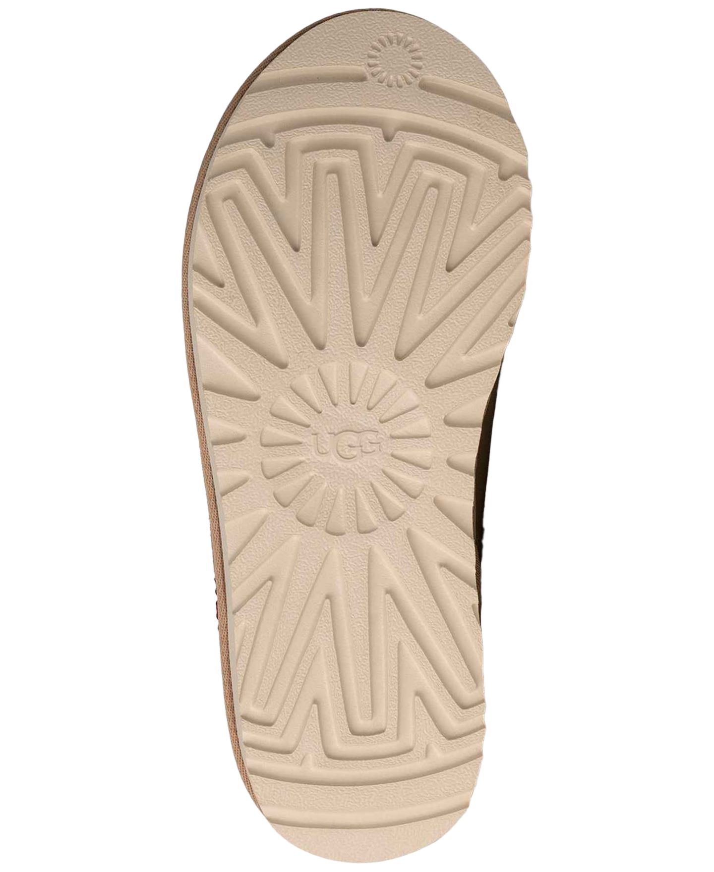 Женские тапочки UGG Tasman II Slip-On Slide, цвет: Песочный / Тёмный вишнёвый — фото 5