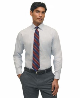 Brooks Brothers - Men's Regular Fit Non-Iron Blue Check Dress Shirt