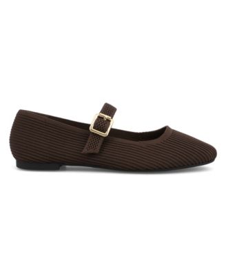 Women's Mary Jane Strap Knit Flats
