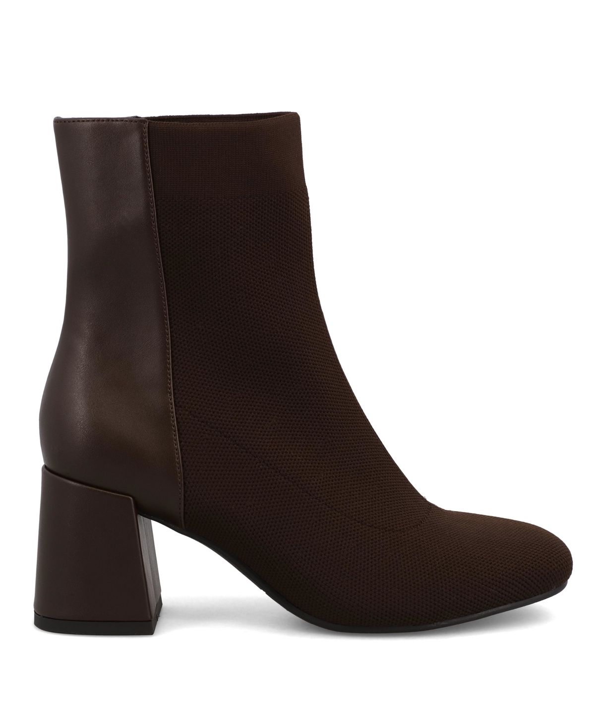 Mia Women's Bronwen Chic Contrast Block Heel Dress Booties In Brown