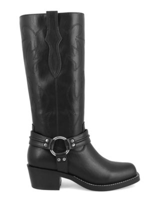 Women's Diego Tall Harness Strap Block Heel Western Boots