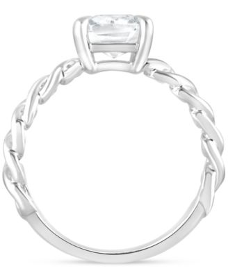 Certified Lab Grown Diamond Emerald-Cut Chain Link Solitaire Engagement Ring (3 ct. t.w.) in 14k Gold