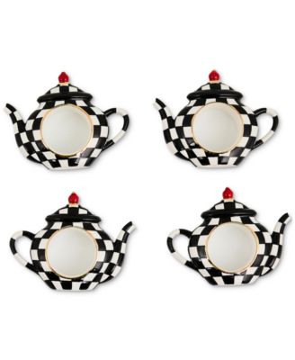 MacKenzie-Childs - Courtly Check Teapot Napkin Rings, Set of 4
