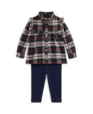 Polo Ralph Lauren - Baby Girls 2-Piece Brushed Oxford Shirt and Leggings Set