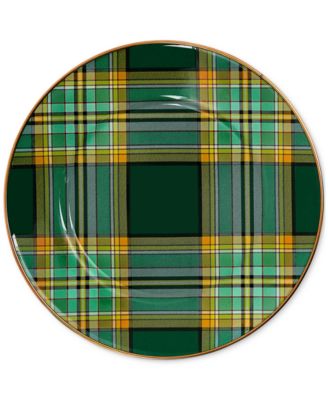 MacKenzie-Childs - Tartan Green Enameled Salad Plate