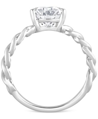 Certified Lab Grown Diamond Oval Chain Link Solitaire Engagement Ring (3 ct. t.w.) in 14k Gold
