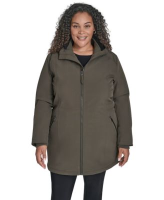 Calvin Klein - Plus Size Hooded Faux-Fur-Lined Anorak Raincoat