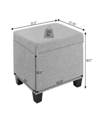 21.5" Canvas Fabric Madison Storage Ottoman