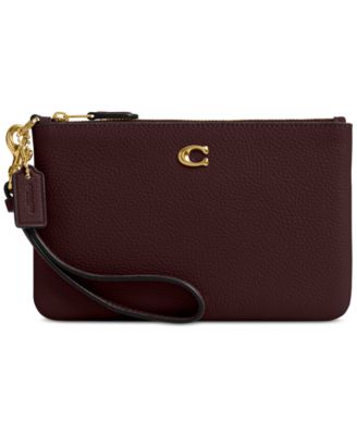 COACH - Polished Pebble Leather Small Zip-Top Wristlet