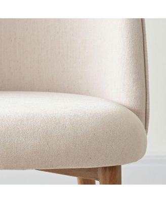 35 Inch Round Oak Veneer Dining Table Set with 2 Upholstered Chairs, Small Space Kitchen & Apartment Dining Room Furniture-Maison Boucle