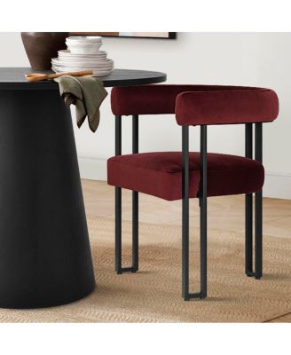 3-Piece 35 Inch Round Dining Table Set with 2 Velvet Chairs, Space-Saving Kitchen and Dining Room Furniture for Small Spaces-Maison Boucle