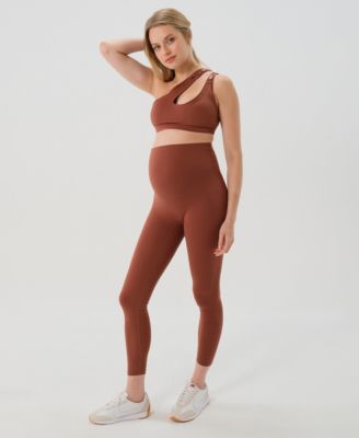 Women's Athletic Maternity Legging with Scrunched Butt Design and Supportive Belly Band