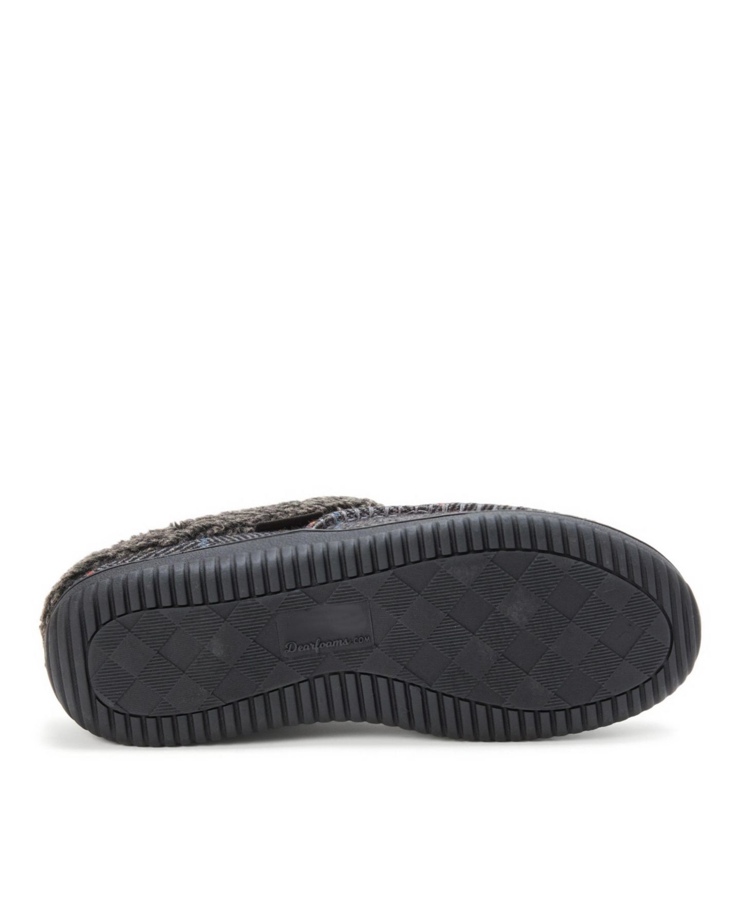 Мужские сабо Dearfoams Marshall Microsuede Moccasin Toe Clog House Shoe Slipper, цвет: Серый клетчатый — фото 4