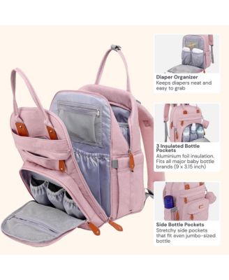 Kids Diaper Bag Backpack Stylish 40L Hands Free Bag with Changing Pad, Stroller Straps & Water-Resistant, Dark Gray, Extra Large