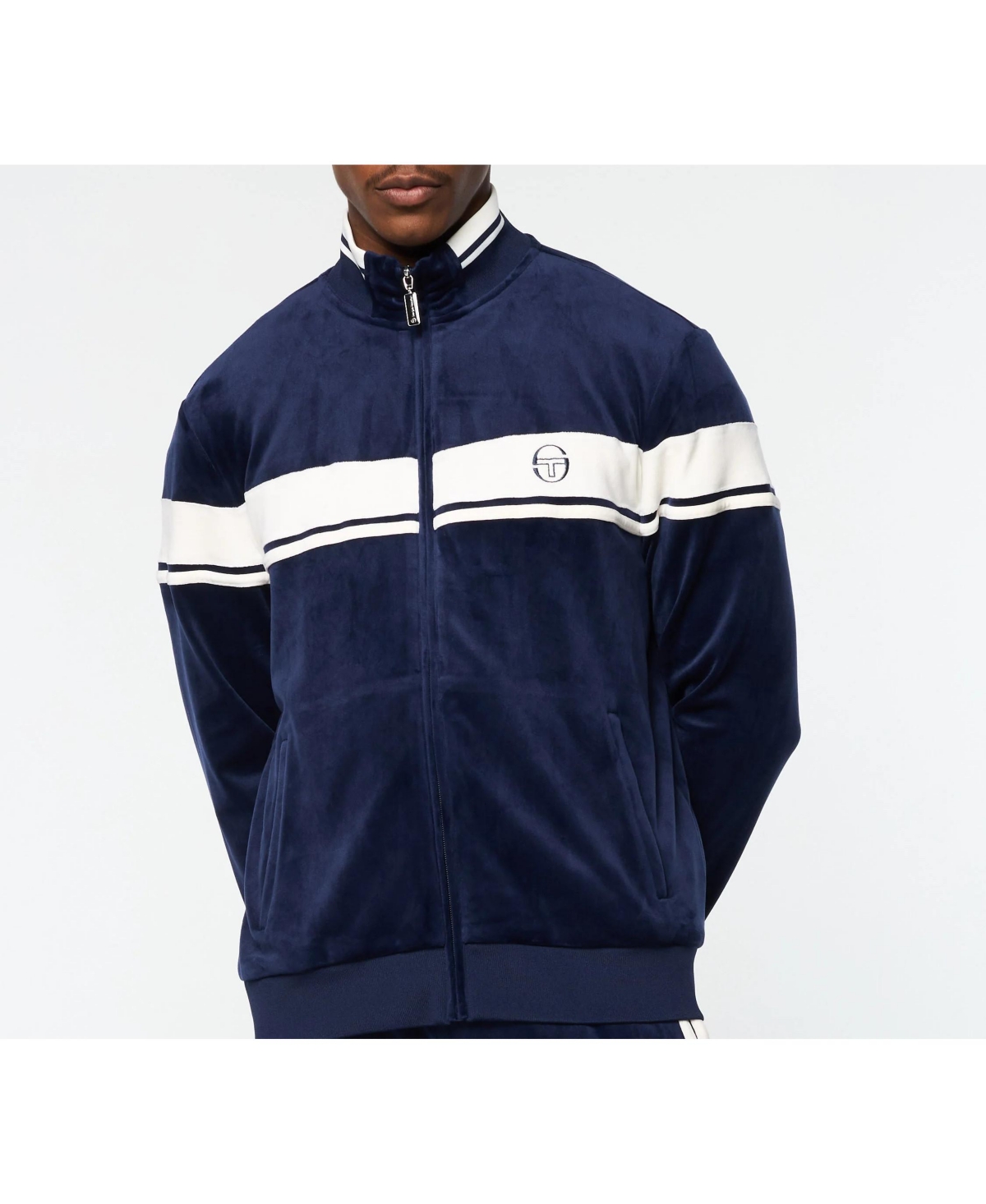 Sergio Tacchini Men's Damarindo Velour Track Jacket In Blue