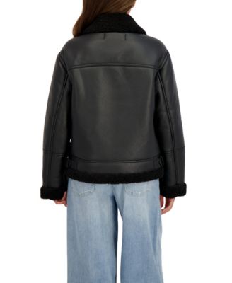 Women's Zip Front Faux Shearling Jacket