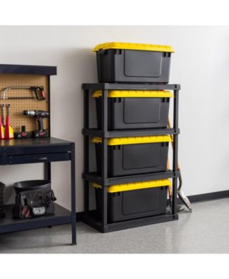 4Pack 82qt/20gal WeatherPro Storage Utility Tote Container Box, Yellow