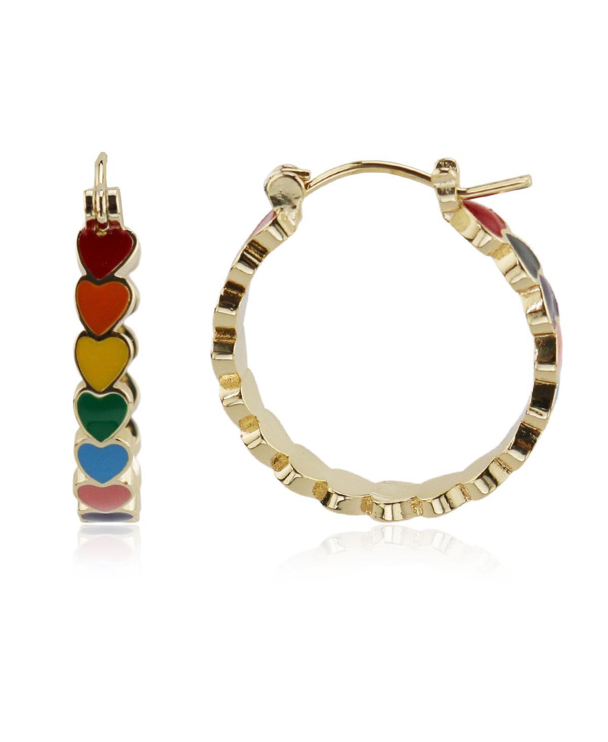 Rainbow Hearts Hoop Earring - Rainbow