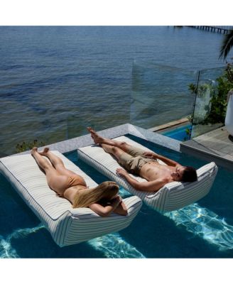 Luxe Lie-On Lounger: La Palma Sage Stripe