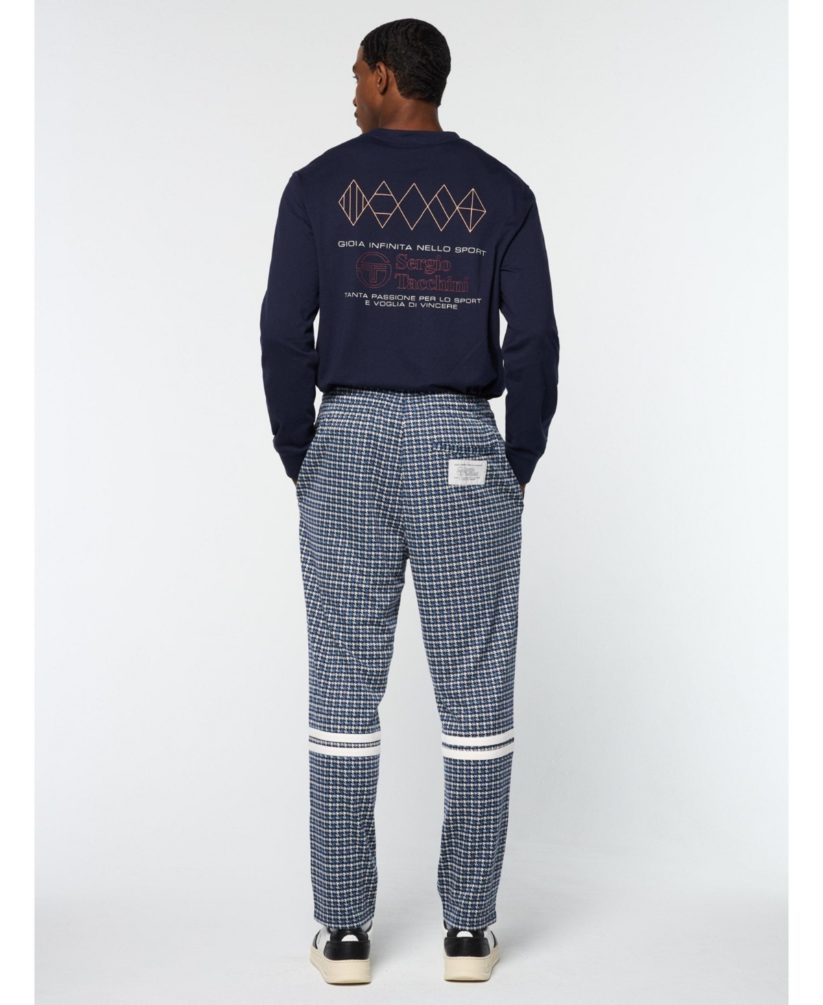 Sergio Tacchini Men's Dallas Houndstooth Track Pant In Blue
