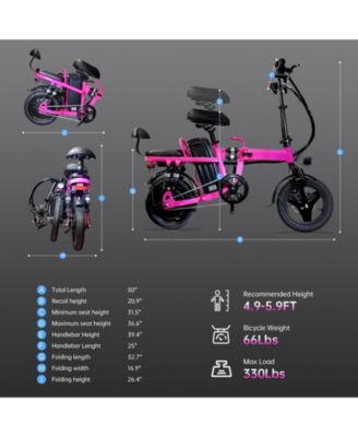 Foldable 500W Electric Bike, LED Display, Shock Absorption, Anti-Theft Alarm