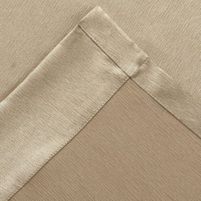 Ultra Lux Faux Silk Regency Crinkle Rod Pocket Semi Sheer Crystal Beaded Window Valance - 57 in. W x 37 in. L, White