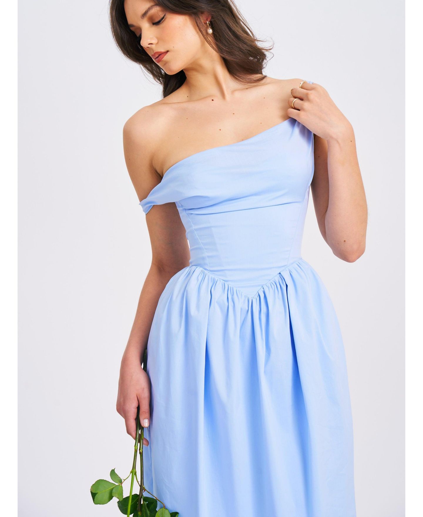 Женское платье Miss Circle Women Reina Blue Drop Waist Corset Midi, цвет: Синий — фото 6