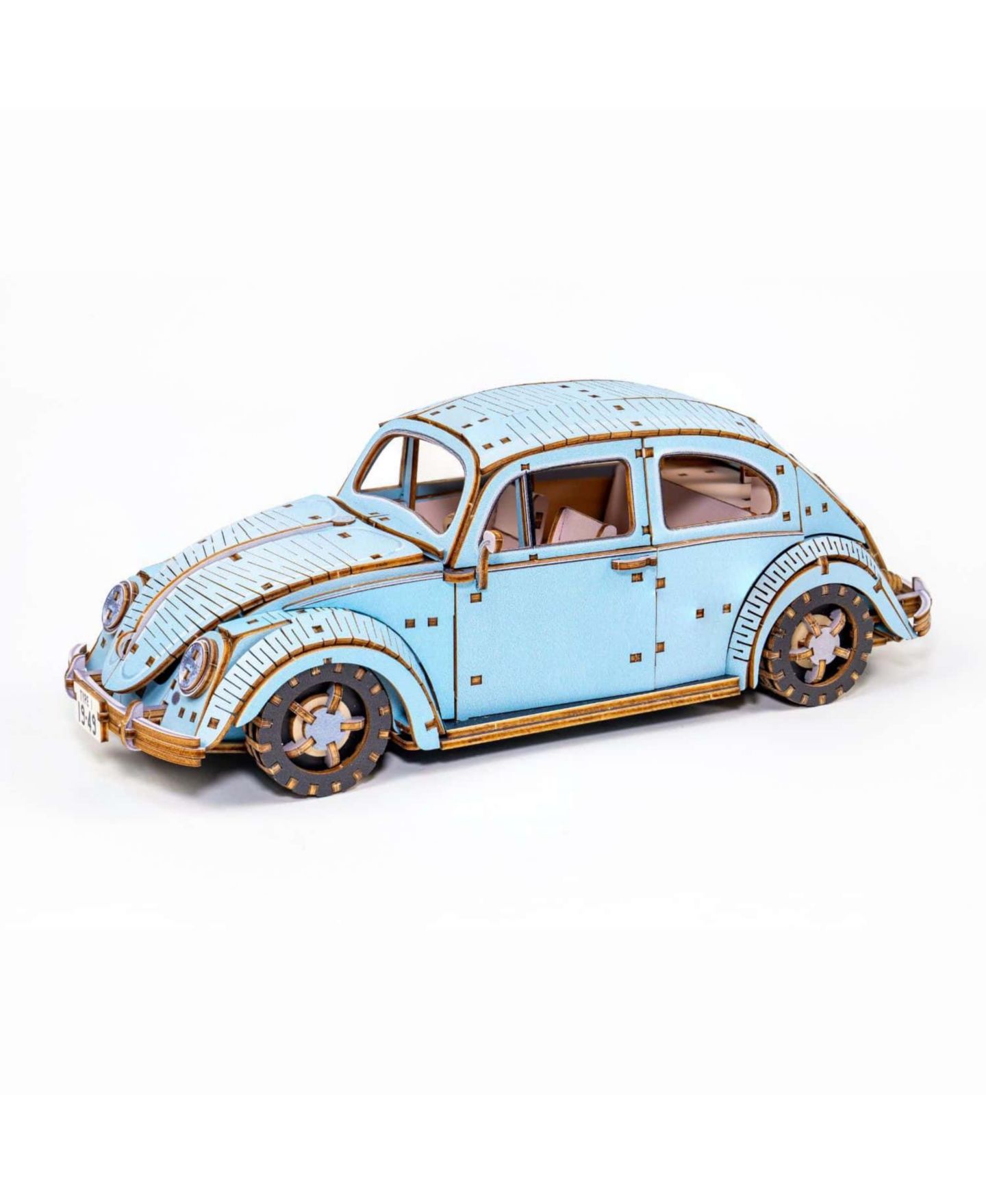 Детский конструктор Flash Popup 1949 Volkswagen Beetle Type 1 wa-gu-mi Wooden 346-Piece 3D Puzzle Building Set, Ages 12+ — фото 2