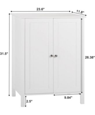 Compact Storage Cabinet with Doors & Adjustable Shelf - White Bathroom Furniture for Multi-Room Organization