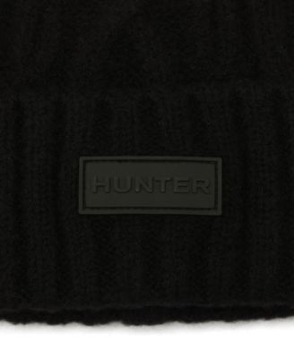 Faux-Fur-Pom Cable-Knit Beanie