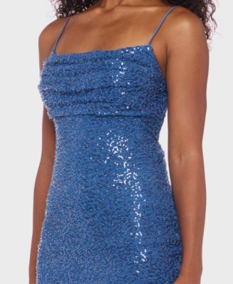 Juniors' Strappy Low Back Straight Neck Dress