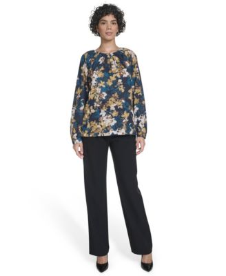 Women's&nbsp;Long Sleeve Keyhole Blouse