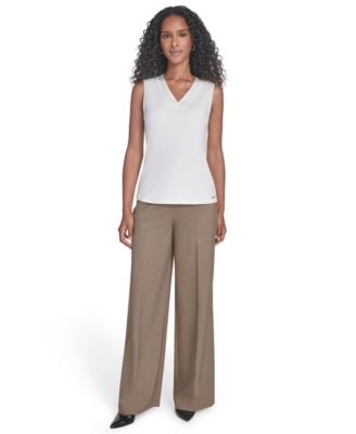 Women's Mixed-Media Sleeveless Blouse