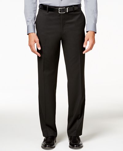 Alfani Men's Traveler Black Solid Classic-Fit Pants, Created for Macy's ...