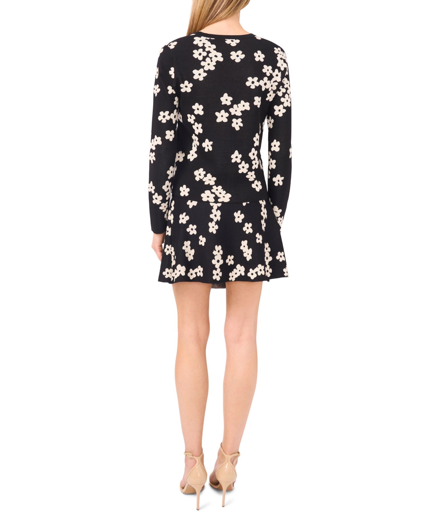 Women's Flower Jacquard Cardigan Sweater