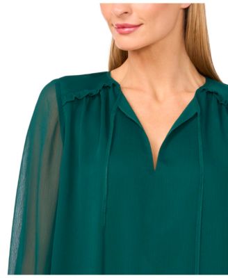 Women's Long Sleeve Ruffle Detail Top