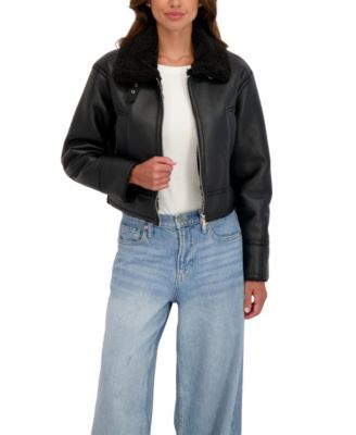 Women's Cropped Faux Shearling Jacket