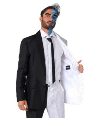 Men's Halloween Costume - Official Two Face - DC Characters Slim Fit Suit - Black and White