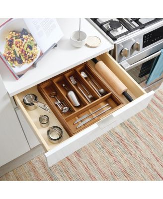 Expandable Acacia Wood Cutlery Drawer Organizer -Natural