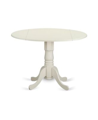 5-Piece Solid Wood Dining Set – Drop Leaf Table, Double X-Back Chairs, Linen Upholstered Seats