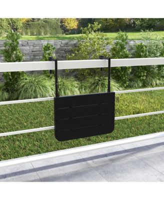 Folding Hanging Table Outdoor Railing Table with 3-Level Adjustable Height