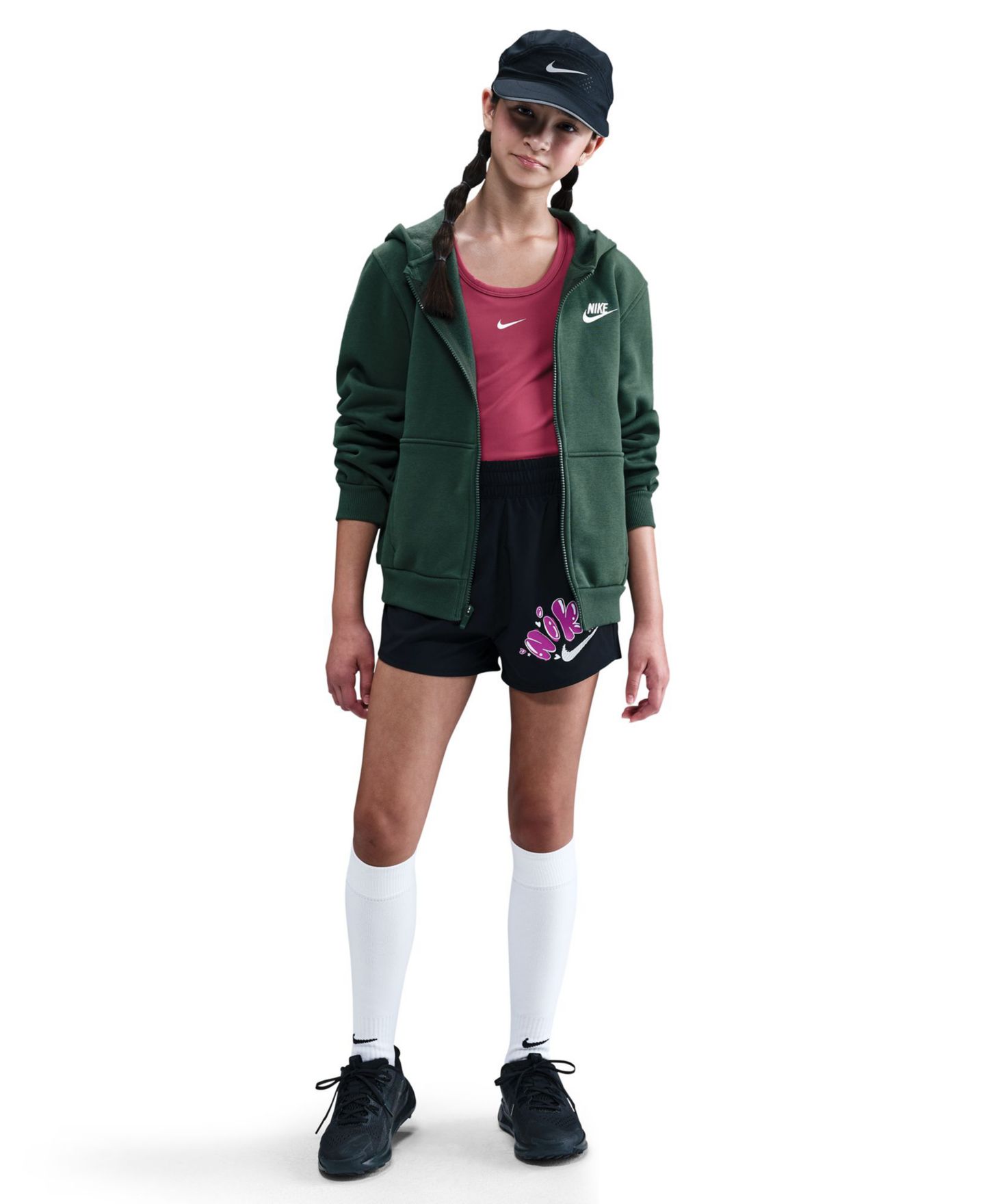 Шорты Nike Sportswear Dri-FIT One Woven High-Waisted Shorts для девочек, цвет: Чёрный — фото 2