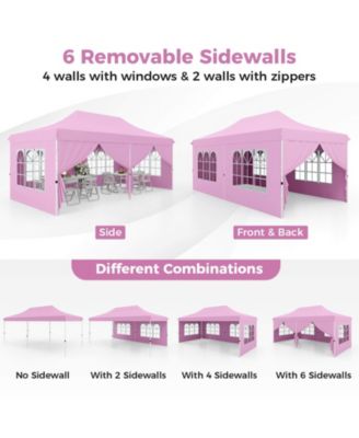 10 x 20FT Pop up Canopy Outdoor Canopy Tent with 6 Sidewalls Carrying Bag