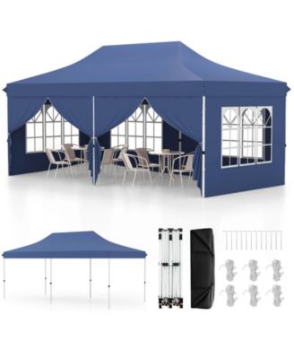 10 x 20FT Pop up Canopy Outdoor Canopy Tent with 6 Sidewalls Carrying Bag