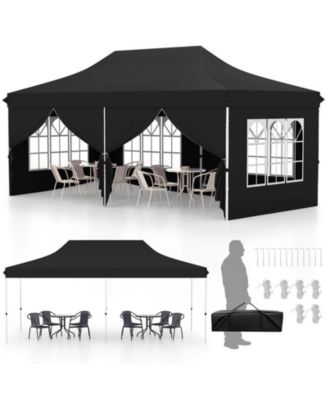 10 x 20FT Pop up Canopy Outdoor Canopy Tent with 6 Sidewalls Carrying Bag