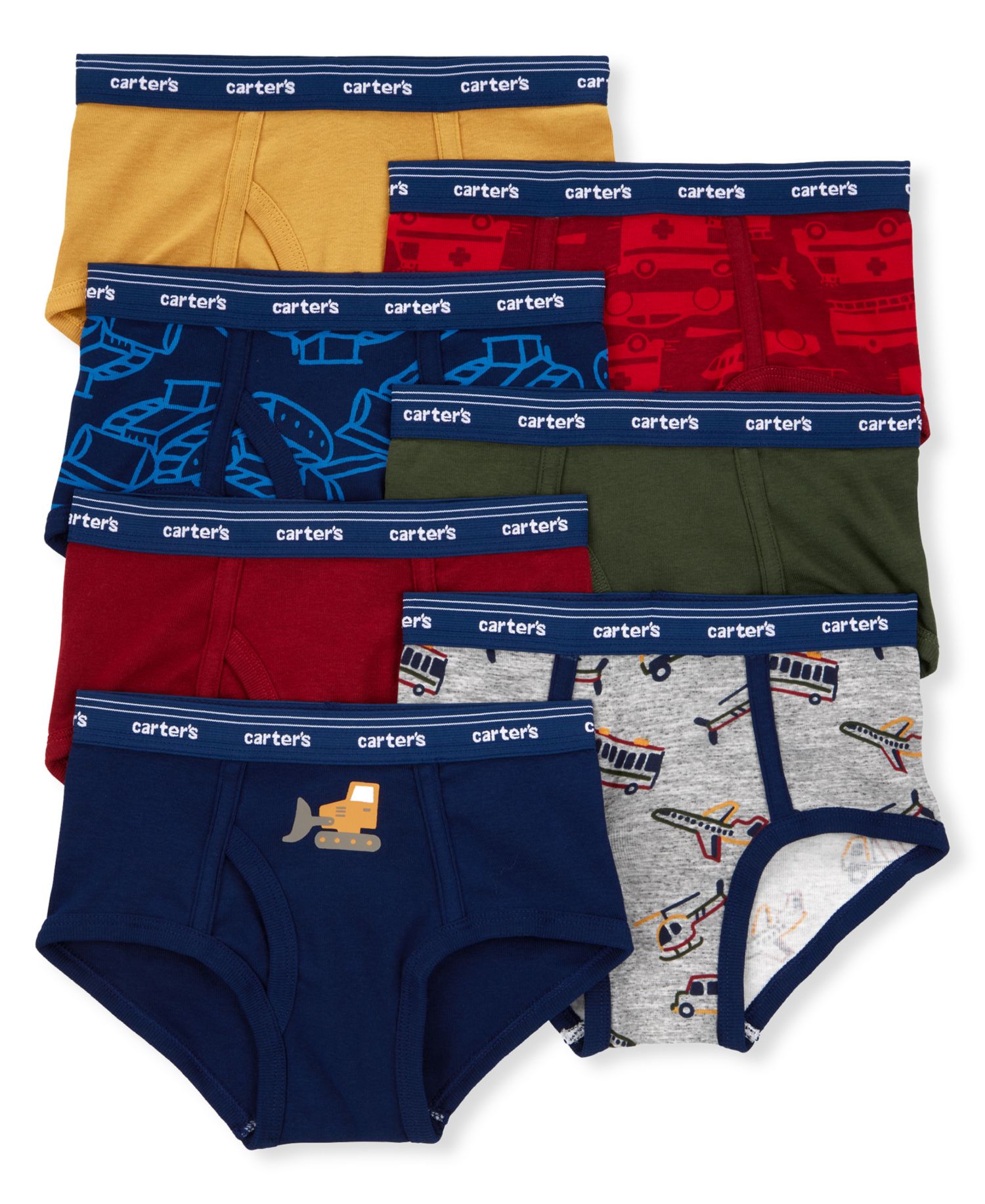 Toddler Boys' Construction-Themed Boxer Briefs, 7-Pack Set