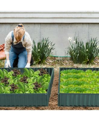 3-Tier Raised Garden Bed,47" x 47" x 24" Metal Outdoor Elevated Planter Box