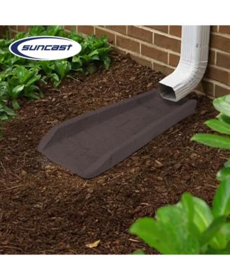 Outdoor Decorative Rain Gutter Downspout Splash Block, Java (2 Pack)