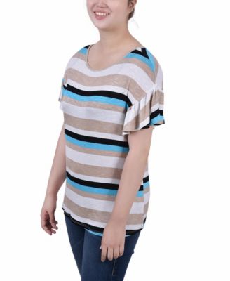 Petite Short Flutter Sleeve Top