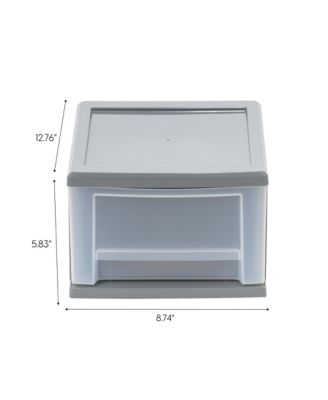 6.5 Quart Gray Stackable Drawer, 5 Pack